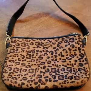 Fossil leopard handbag. Small/ medium in size